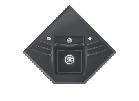 Modulový dřez Vega Eck PLUS - Schiefer 85 - šedočerná grafitová polomatná
