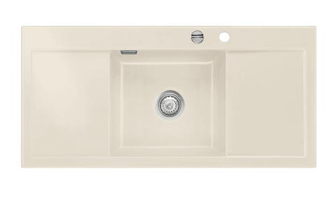 Nástavný dřez MERA MIDDLE - Magnolia 10 - světlá krémová (slonová kost), lesklá