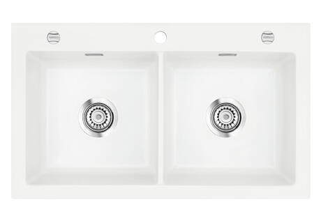 Nástavný dřez MERA TWIN - Polar 13 - bílá polomatná